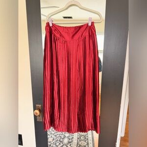 Elegant Red/Maroon Pleated Skirt